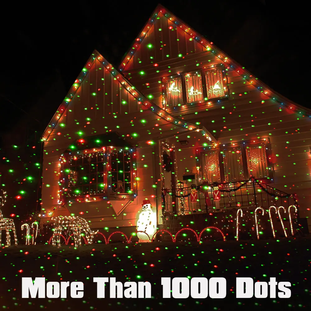 Outdoor Lights Christmas Laser Projector New Year Street Garden Decoration for Home Yard House Holiday Static Dots