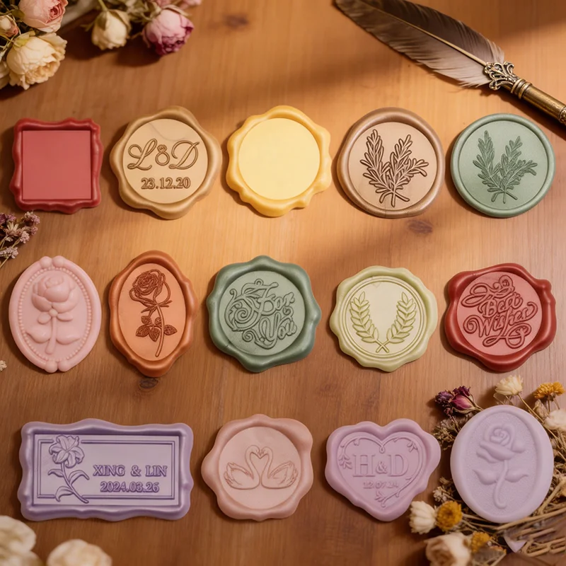 50-300PCS Custom Wax Seal Sticker,37 Colors Wax Seals Self-Adhesive Backing,3CM Personalized Monogram Self Adhesive Wax Seals