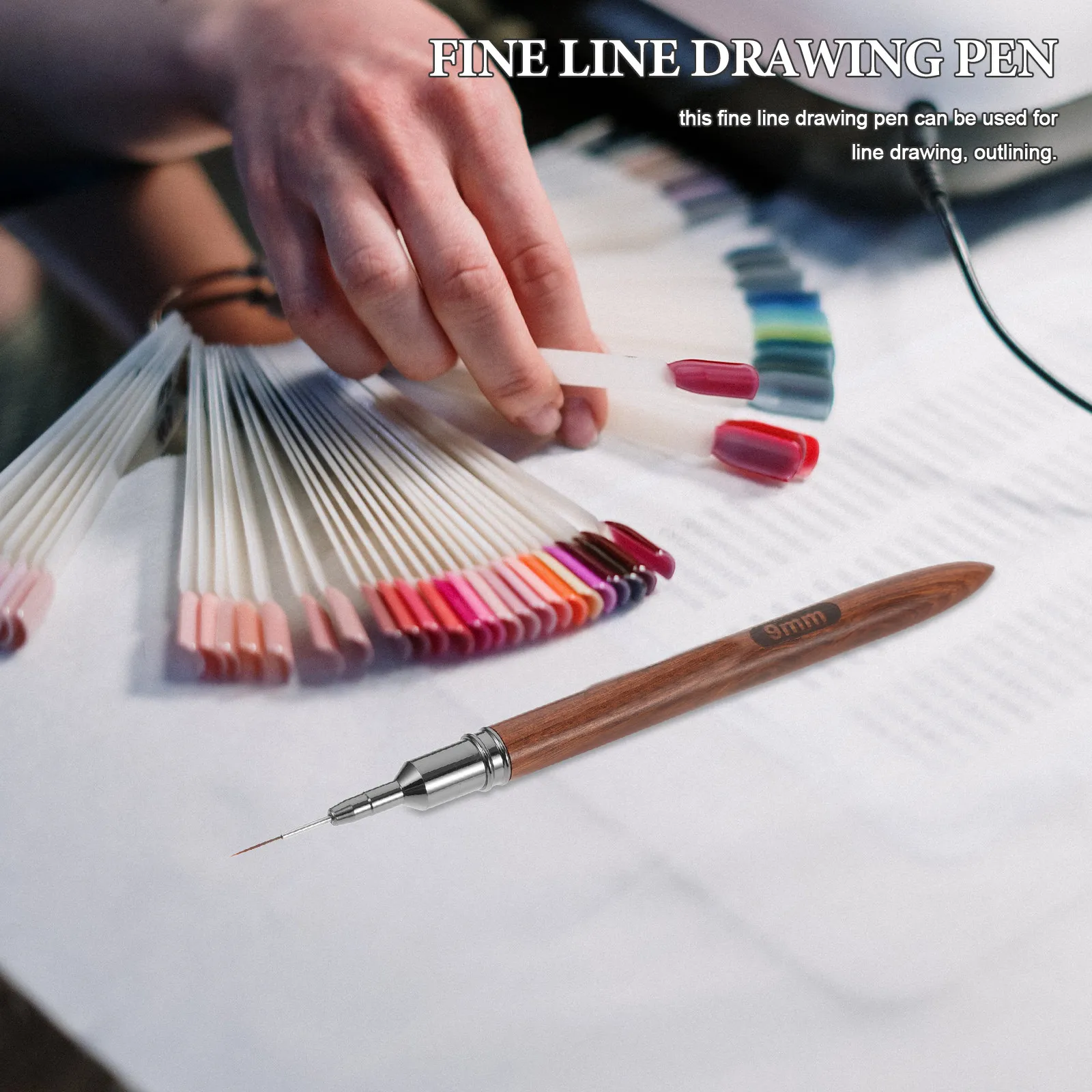 Women Accessories Drawing - Fine Nail Line Drawing Brush Wooden