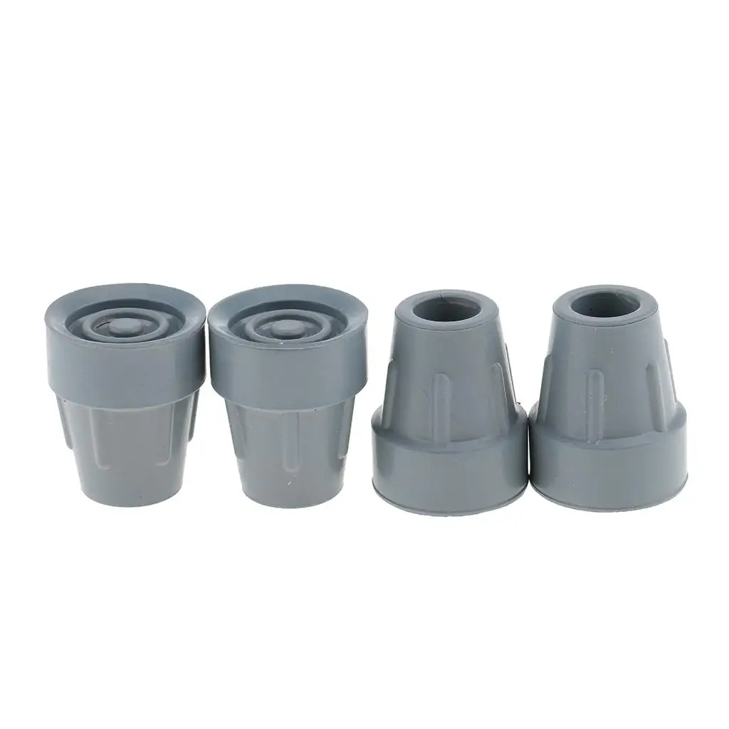 4x Anti-Skid Cane Tips Crutch Ferrules Rubber Ends Tip Cover