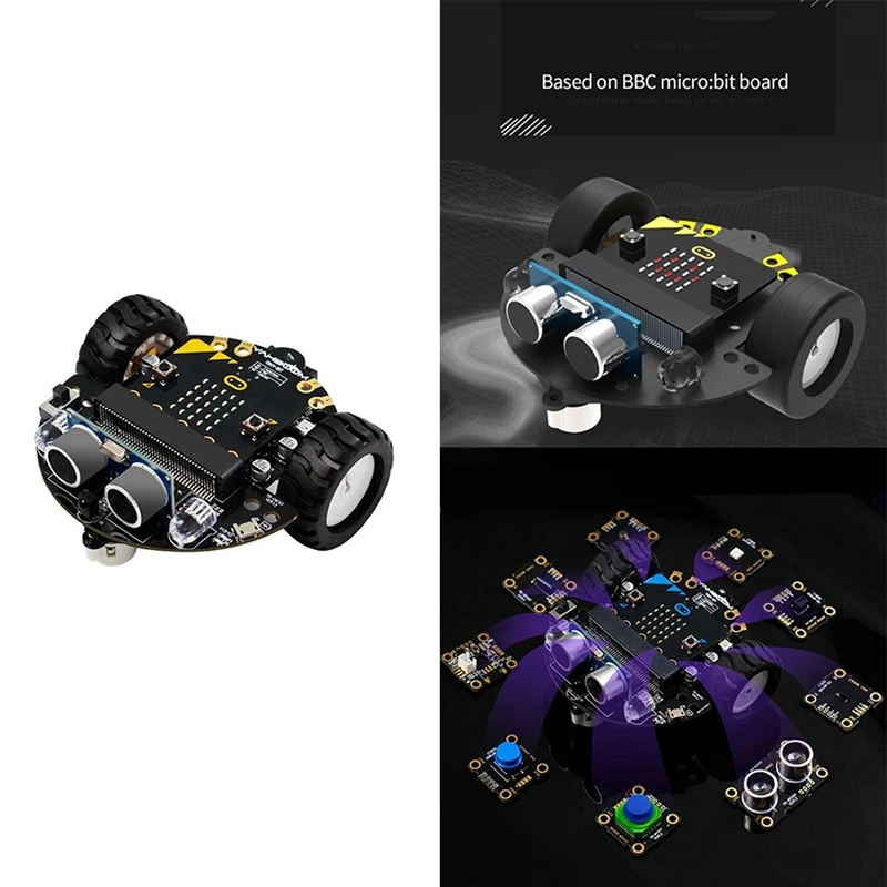 Robot Programmeerbare Robotkit Gebaseerd Op Bbc Microbit V2 En V1 Voor Stamcodering Onderwijs Met Oplaadbare Batterij