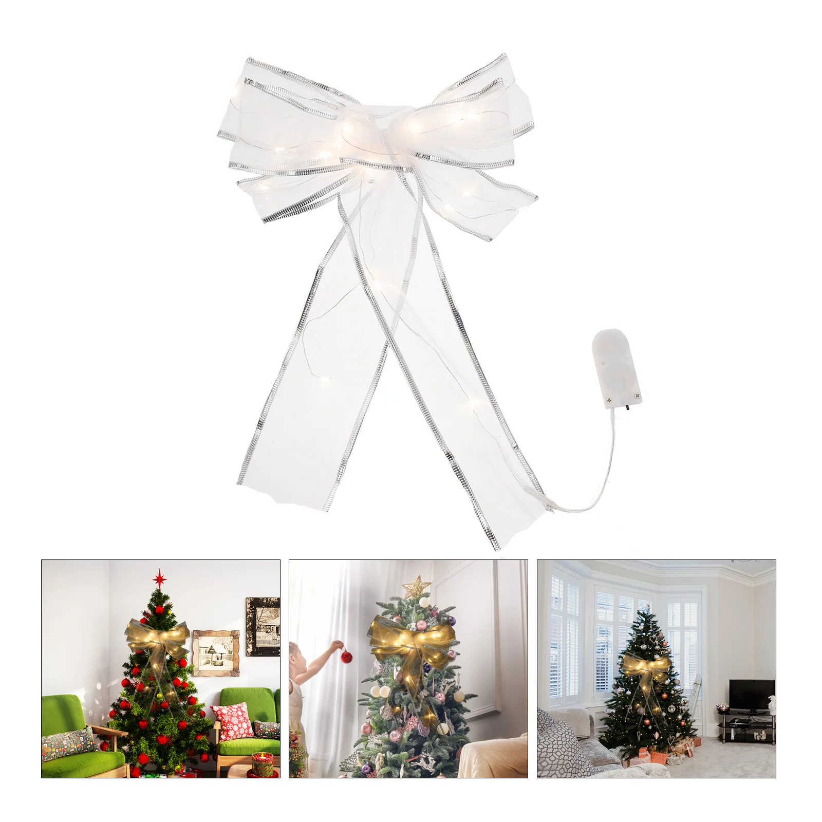 

Christmas Tree Pendant Xmas Garland Hanging Decorative Props Wreath Bowknot for