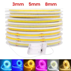 DC5V LED COB Light Strip 3mm 5mm 8mm 320LED/m Elastyczna taśma diodowa AA Zasilana bateryjnie Oświetlenie wewnętrzne Podświetlenie pokoju Dekoracja ścienna