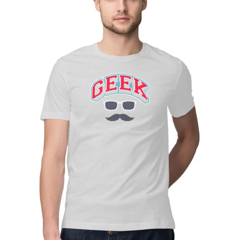 Geek Typographic Graphic T-shirt 100% Cotton Print Unisex Short sleeve Streetwear Funny Quotes Memes and Slogans Tee