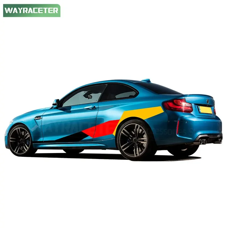 2 Pcs Door Side Stripes Sticker German Edition Body Graphics Vinyl Decal For M2 F87 2016-2022 M Performance Accessories