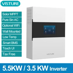 Visture Touch screen 3.5 5.5KW Solar Inverter Energy Storage DC Reverse Integrated Hybrid Parallel Inverter system Option WiFi