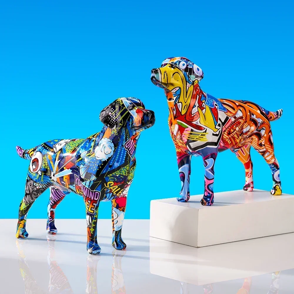 

Creative Colorful Art Animal Labrador Resin Crafts Home Decoration Color Modern Simple Home Decoration Living Room