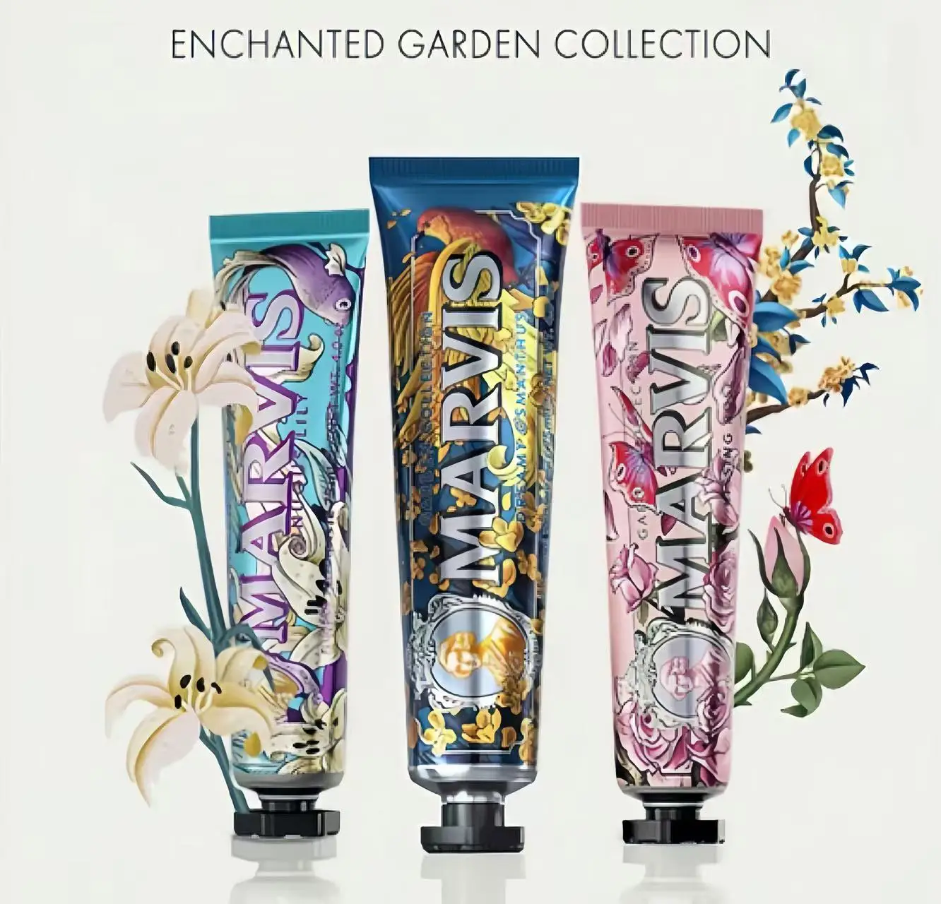 Marvis Whitening Mint Zahnpasta für Erwachsene, blumig, erfrischt den Atem, entfernt Rauchflecken, verhindert Karies und beseitigt Mundgeruch