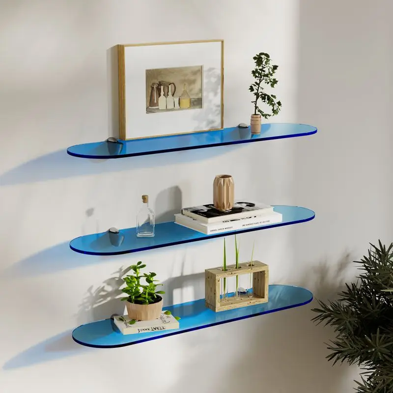 Colored Acrylic Wall Shelf Living Room Background Wall Decoration Storage for Store Wall Hanging Shoe Bag Rack Bathroom Stand