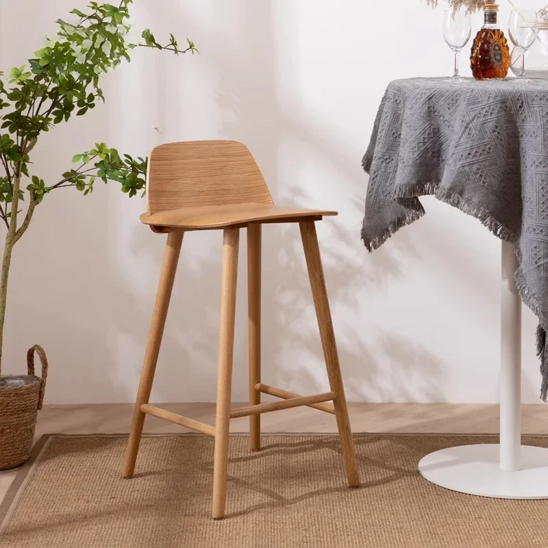 Tabouret de Bar en bois massif de styliste nordique, moderne et Simple, matériel de Protection de l'environnement, tabourets de salle à manger