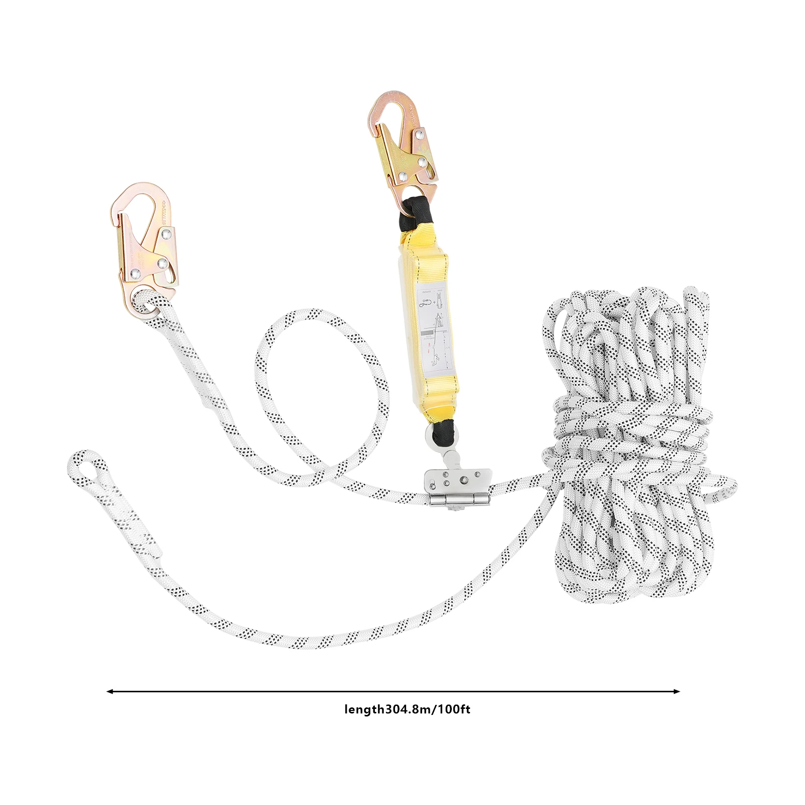 Vertical Lifeline Assembly Fall Protection Rope with 16KN Breaking Tension Polyester Roofing Rope