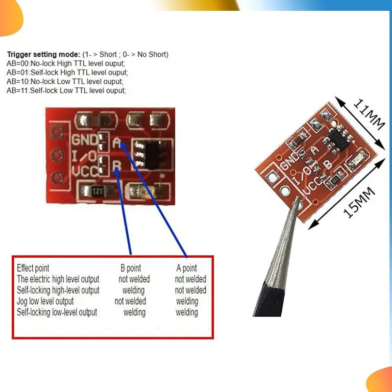 B48A 100 個 TTP223 タッチキースイッチモジュールタッチボタンセルフロック/非ロック容量性スイッチシングルチャンネル