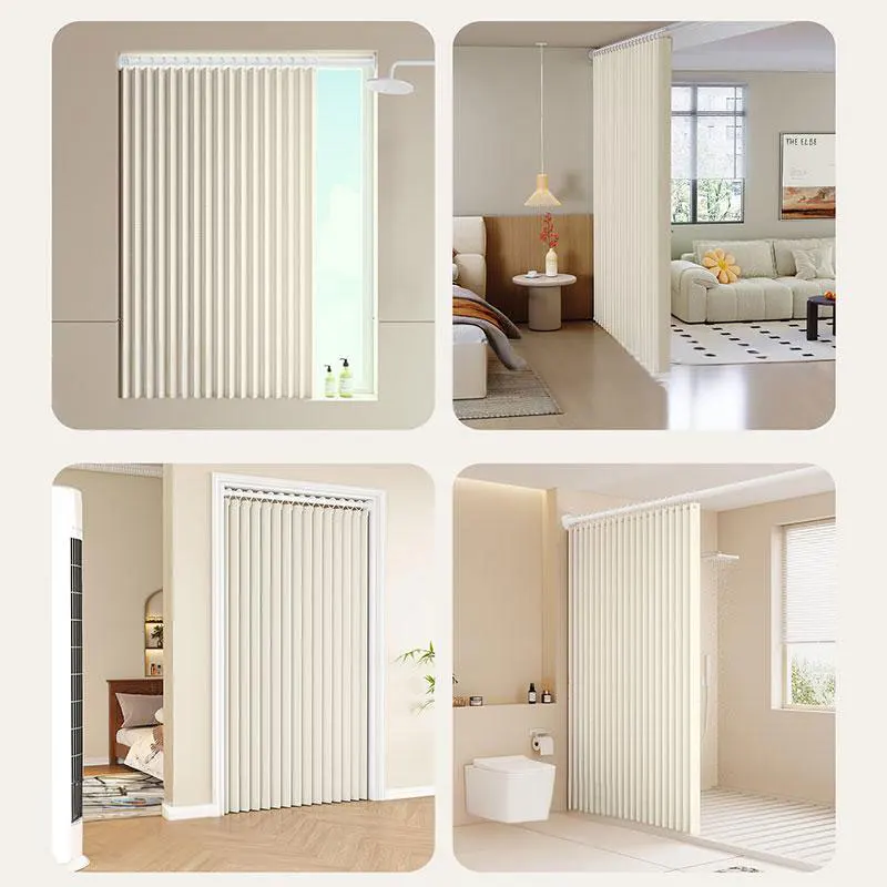 No Drill Semi Transparent Divider Curtain Light Permeable Privacy Proof with Hooks for Rental Apartment Bedroom Easy Install Dus