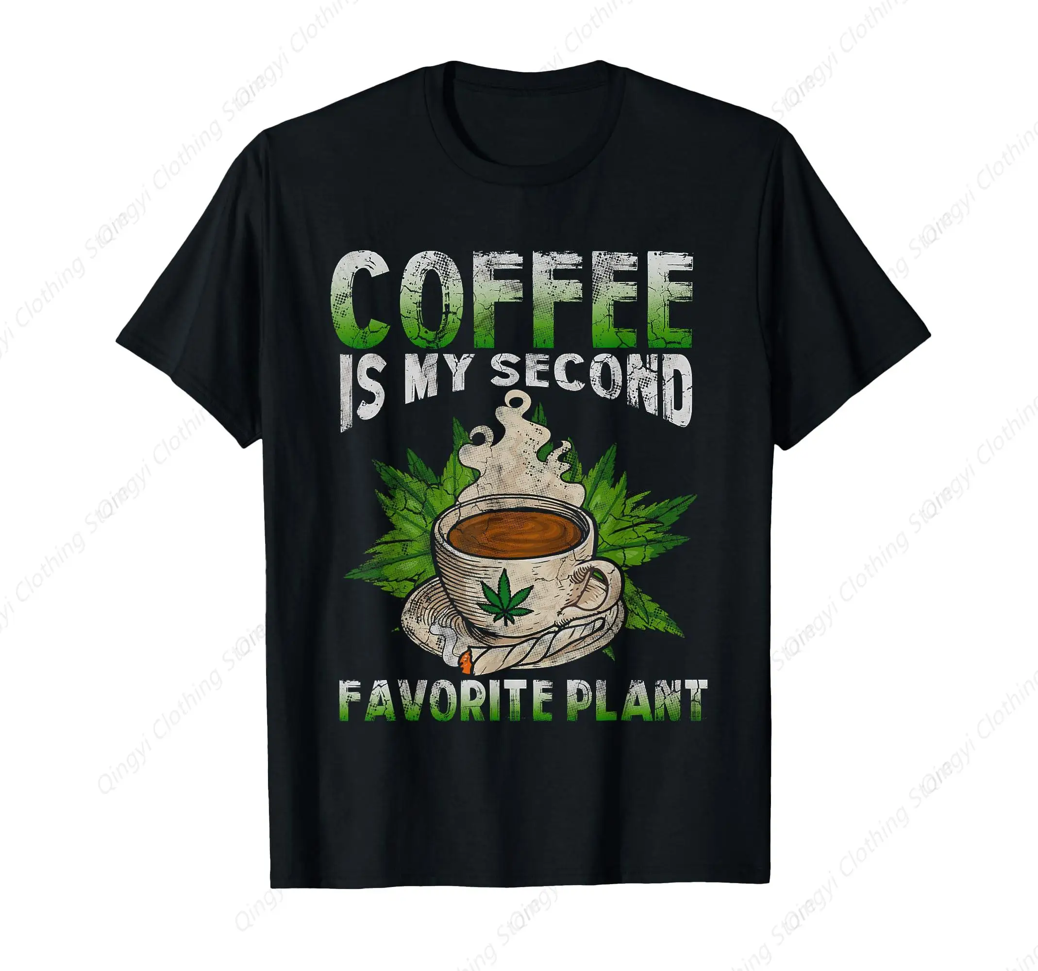 

Cannabis Coffee Marijuana Humor Caffeine Pot Weed T-Shirt