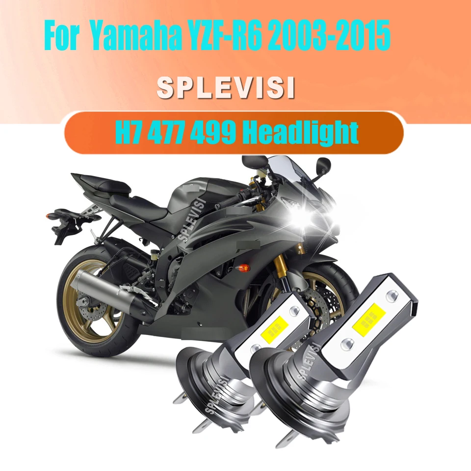 Xenon HID White 45W LED Moto Headlights Night Driving Enthusiasts For Yamaha YZF-R6 2003 2004 2005 2006 2007 2008 2009 2010-2015