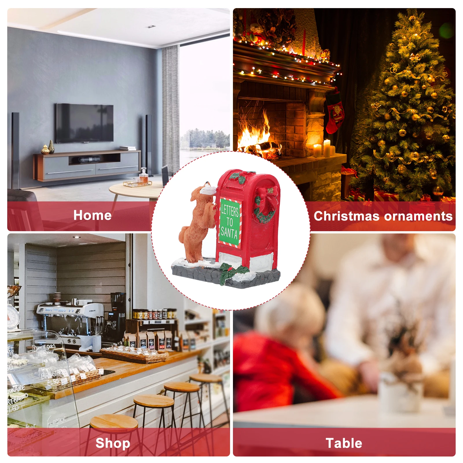 

Little Ornament Holiday Decor Dessert Table Mailbox Decorations Set Cake Ornaments Food