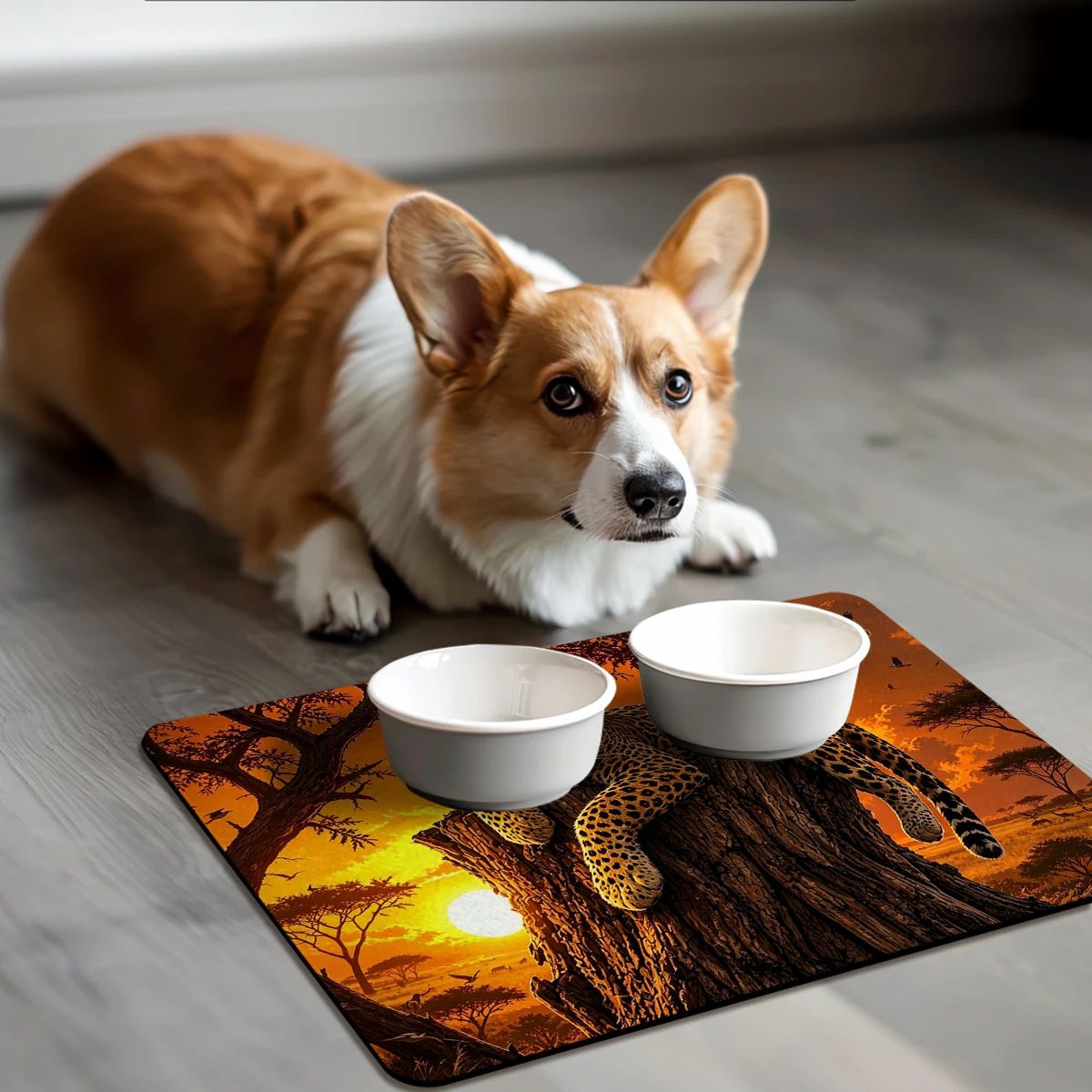 Vibrant Cat & Circle Pattern Polyester Absorbent Mat - Stylish Decorative Mat for Home, Eye-catching Indoor Floor Mat