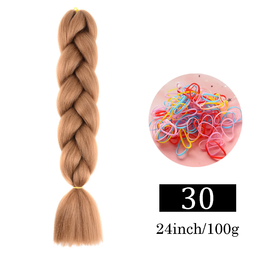 24-Zoll-Jumbo-Zöpfe, Verlängerungen, synthetisches Flechthaar, Afro-Ombre-Farbe, Kanekalon-Haar für Kinder, Zopf