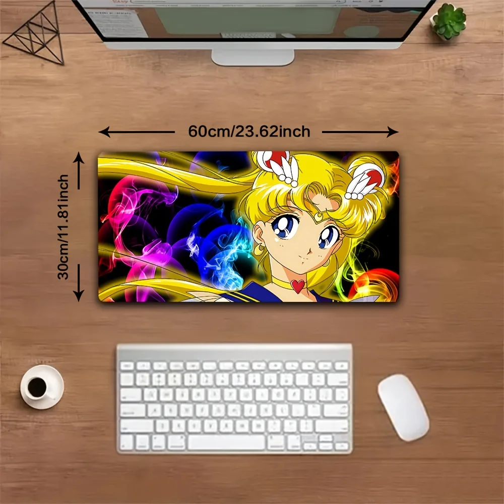 قطعة واحدة من لوحة ماوس الألعاب Sailor Moon - قاعدة مطاطية غير قابلة للانزلاق، سطح انزلاقي أملس، حصيرة مكتب أنيمي للكمبيوتر الشخصي والمكتب والمنزل - Perfect Sai #3