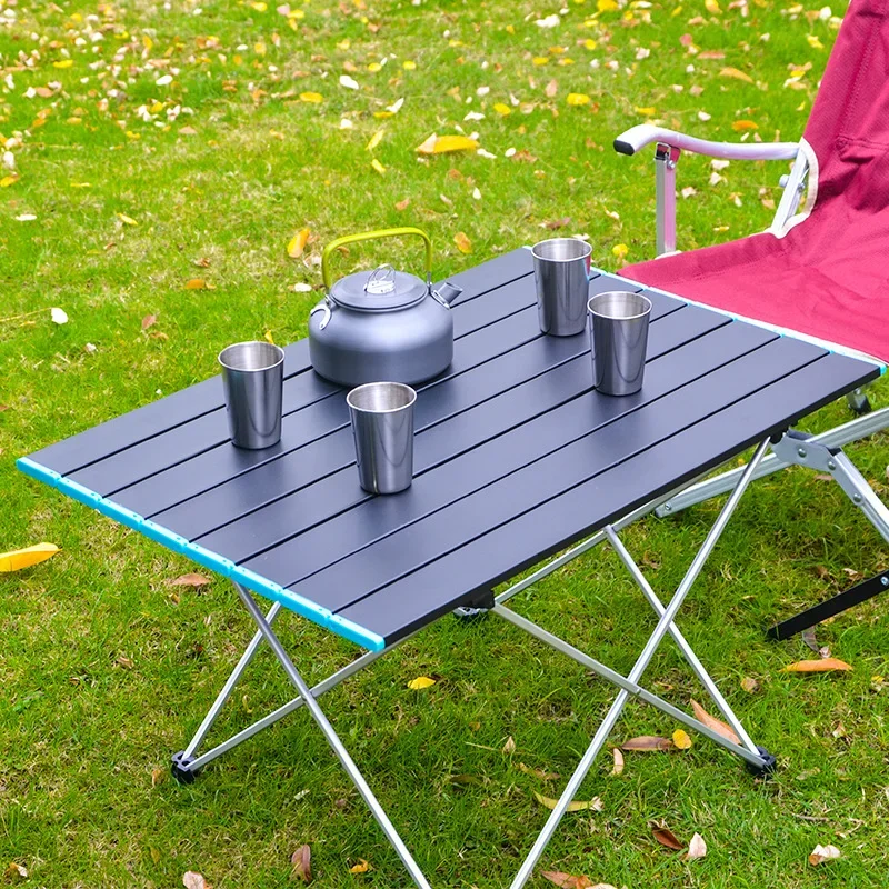 Table de camping pliante portable ultralégère, bureau extérieur pliable, alliage d\'aluminium haute résistance, fête de jardin, pique-nique, barbecue