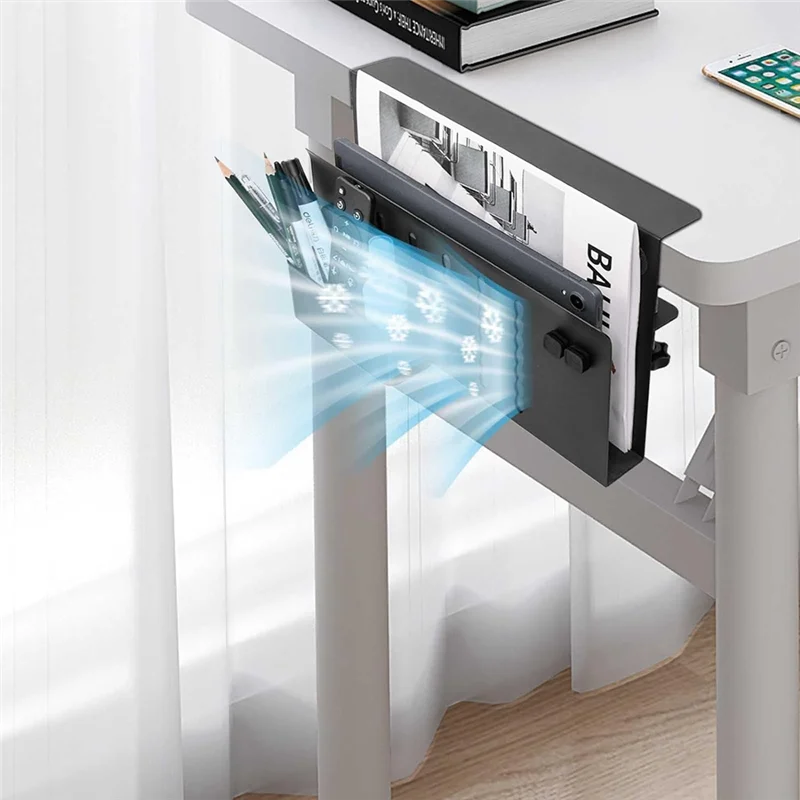 Desk Side Storage,No Drill Under Desk Cable Management Tray,Clamp On Side Desk Organizer,Under Desk Storage For Office