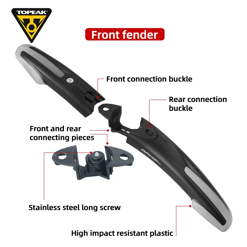 Topeak 26/27.5/29 Inch Bicycle Front And Rear Fender Set MTB Bike Ultra-secure Quick Release Multiple Angles Adjustable Fenders