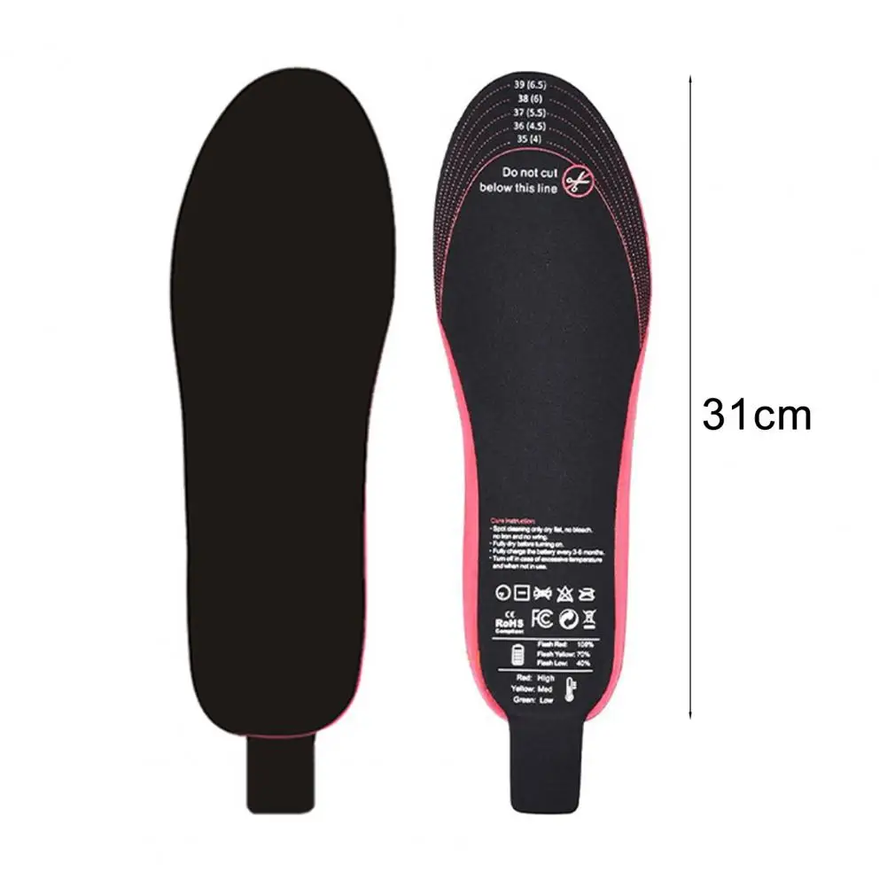 1 Pair Electric Heating Insoles For Winter 3000mAh Rechargeable Remote Control Heated Insole Camping Warm Foot Warmer Shoes Pad