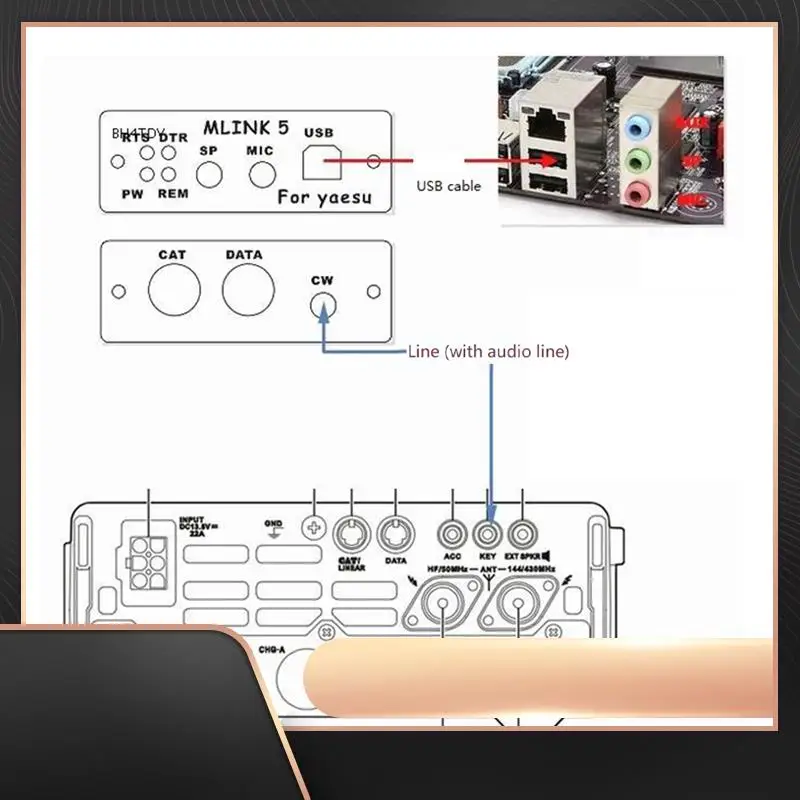 

Dedicated Radio Connector Kit Dedicated Connector Black For YAESU FT-891 FT-817ND FT-857D FT-897D U5 LINK