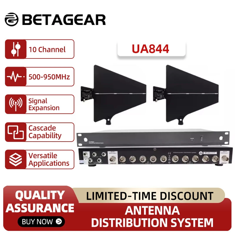 Betagear RF Signal Distributor UA844 5 Channels Professional Antenna Distribution System For Wireless Microphone 400M Booster
