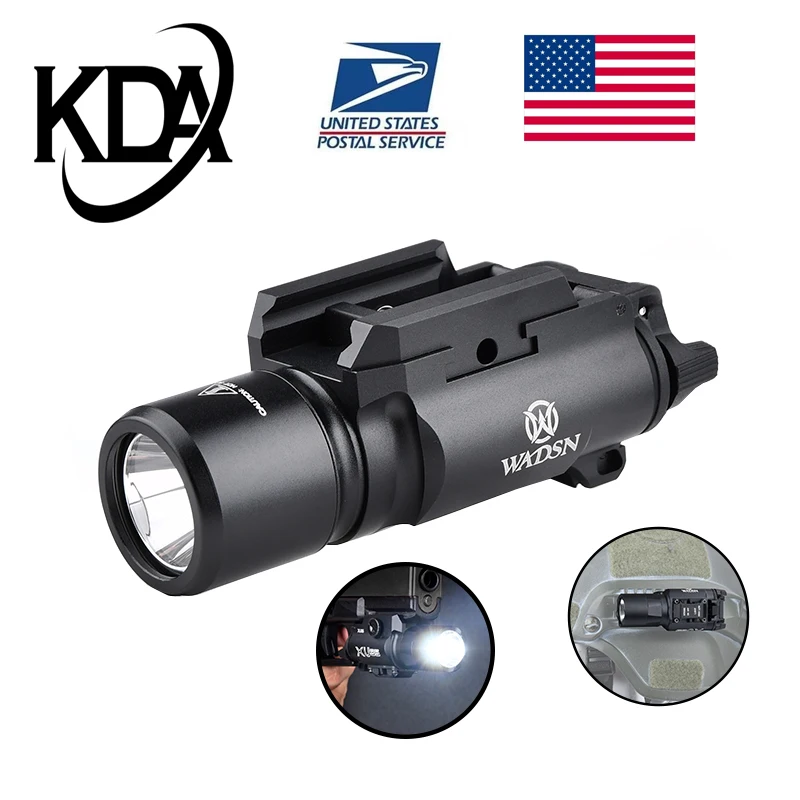 US Warehouse WADSN X300 XU35 Series Flashlight Ultra Metal Pistol Weapon Hunting Scout Light Fit 20mm Picatinny Rail