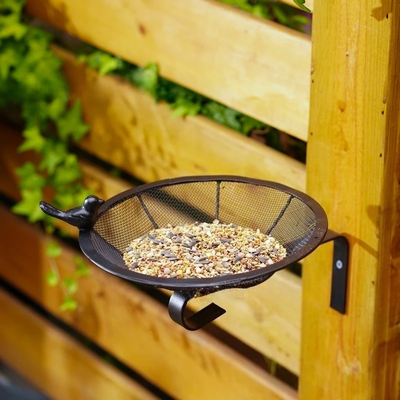 

Металлическая сетчатая кормушка для птиц, сверхпрочная станция для кормления диких птиц для сада, патио, улицы, для подвешивания или настенного крепления, для колибри