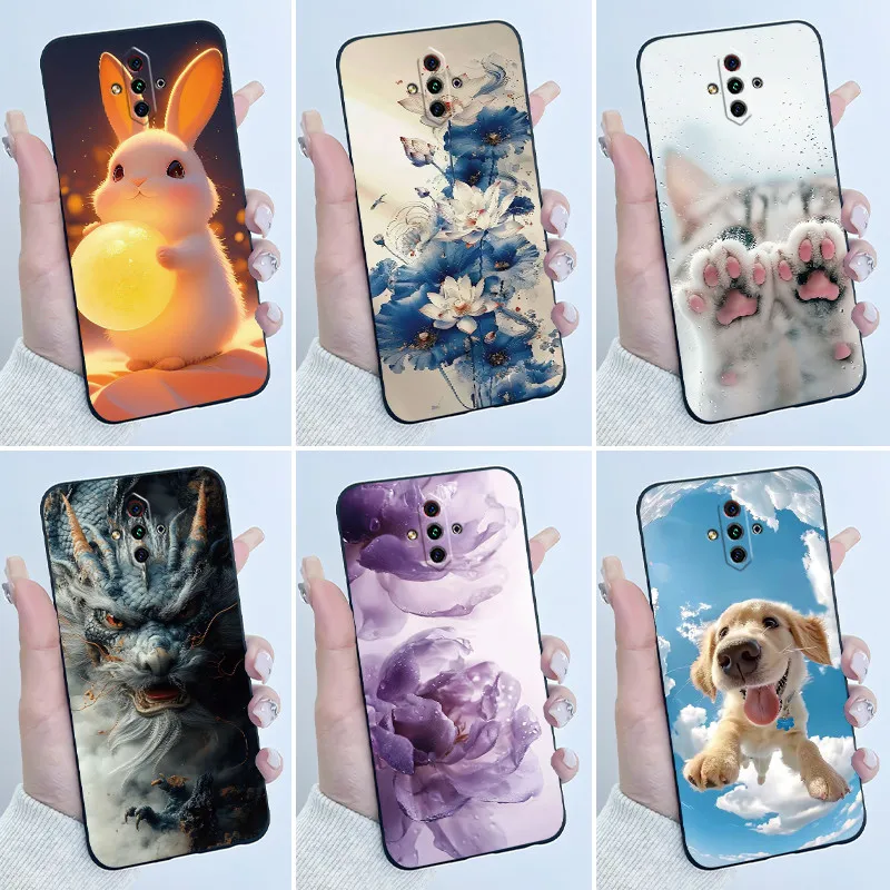 For Nubia Play Case Luxury Dragon Cute Cool Boys Girls Soft Black Matte Shockproof TPU Casing For ZTE Nubia Play NX651J 5G Cover