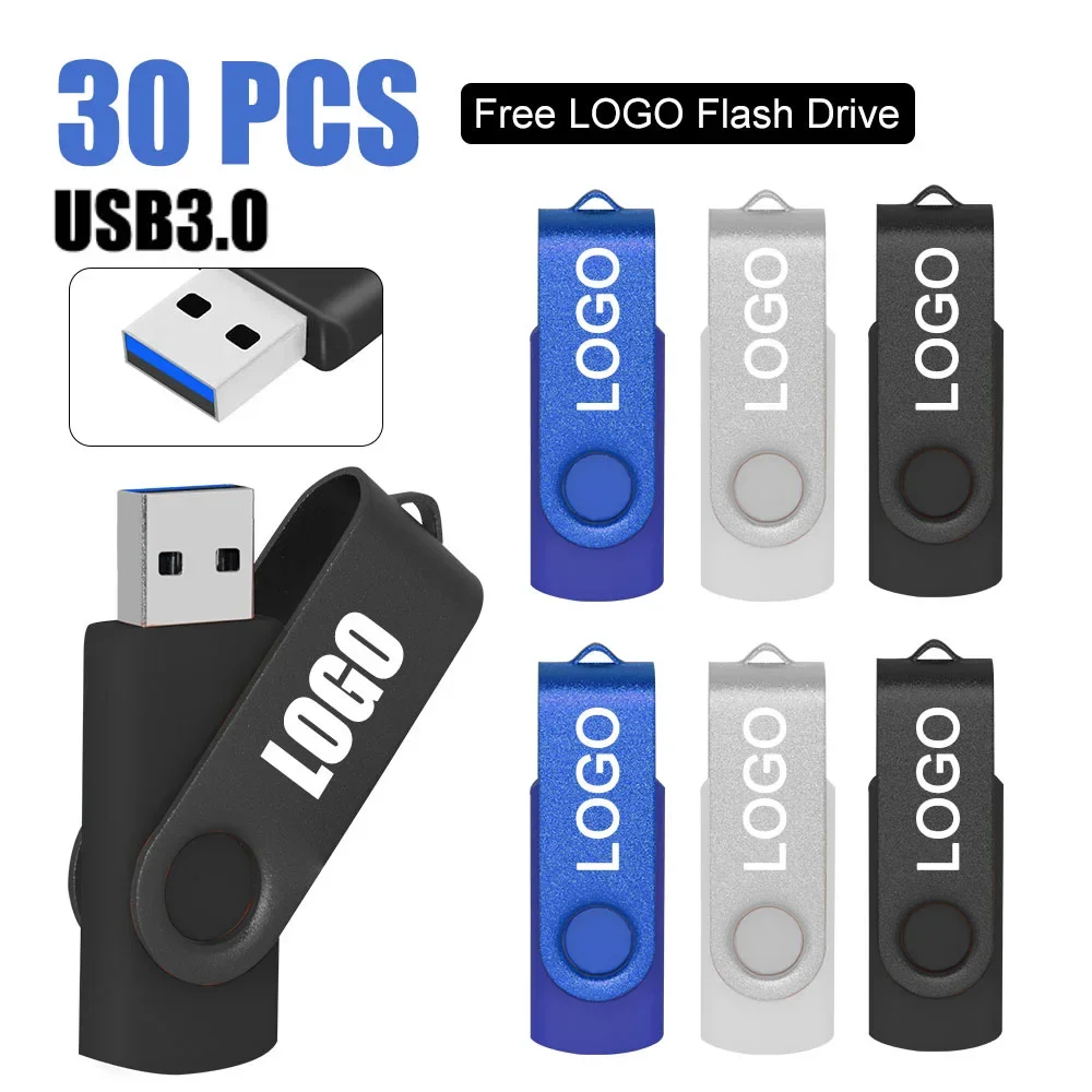 

30 шт./лот, вращающийся флешка USB3.0, USB флешка, 8 ГБ, 16 ГБ, 32 ГБ, 64 ГБ, высокоскоростной USB-накопитель 3. 0, memoria stick Pendrive