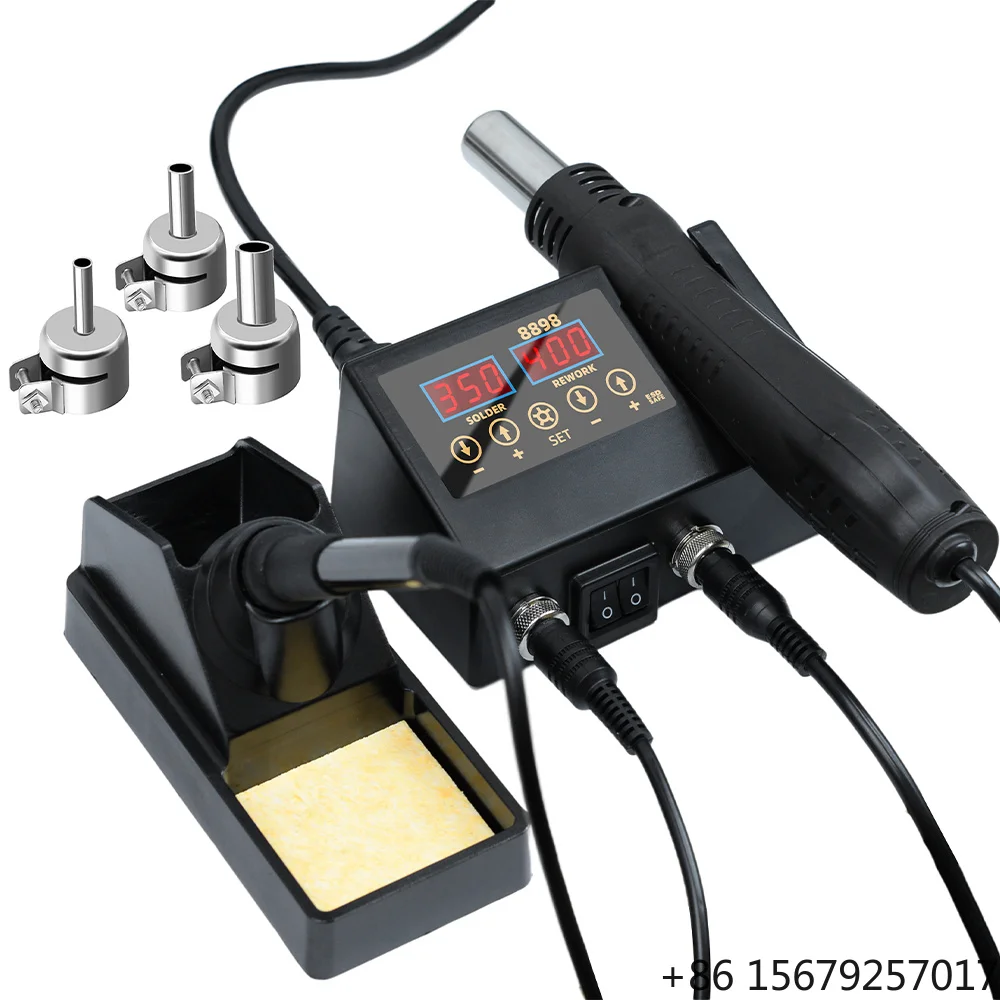 OEM 8898 2 in 1 Multi-functional Soldering Station Soldering Iron Heat Gun with Adjustable Temperature and Air Volume Car Tools