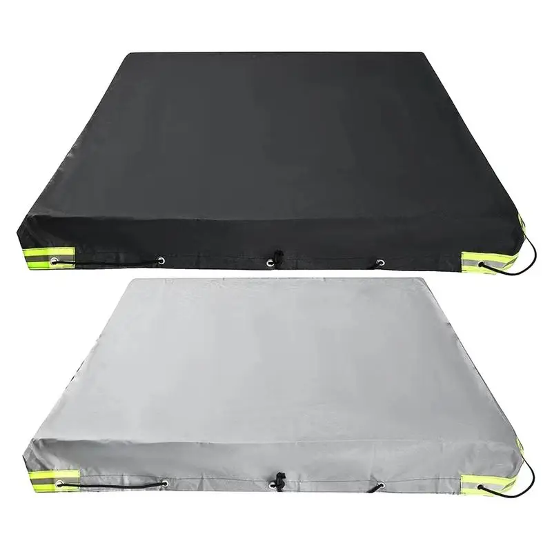 420D Windproof Trailer Cover Flat  Oxford Cloth Tarpaulin Cover Travel Dustproof Protection RV Cover with Strip 214x122x13cm