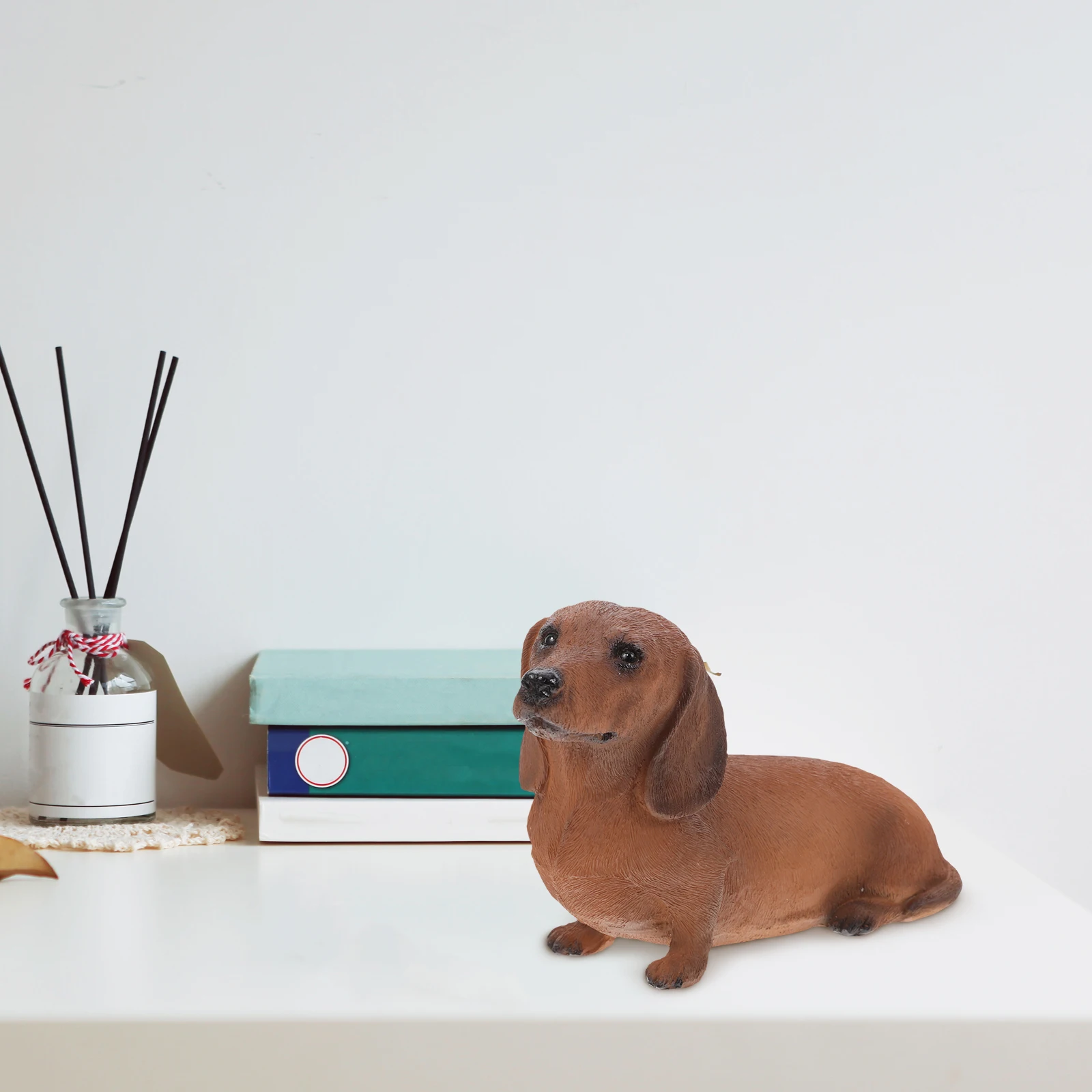 

Resin Dog Figure Lifelike Simulation Desktop Decoration Small Animal Ornament For Home Office Nursery Shelf Decor Dog Shaped