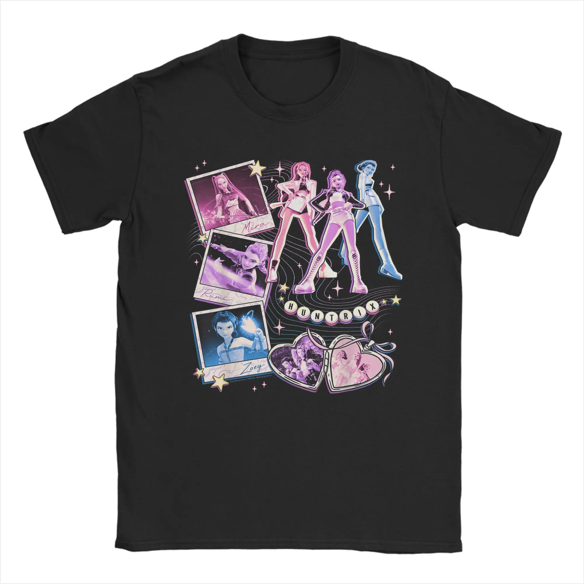 

Crazy Huntrix Mira Rumi & Zoey T-Shirts Men Crewneck Cotton T Shirts Short Sleeve Tee Shirt Original Clothing