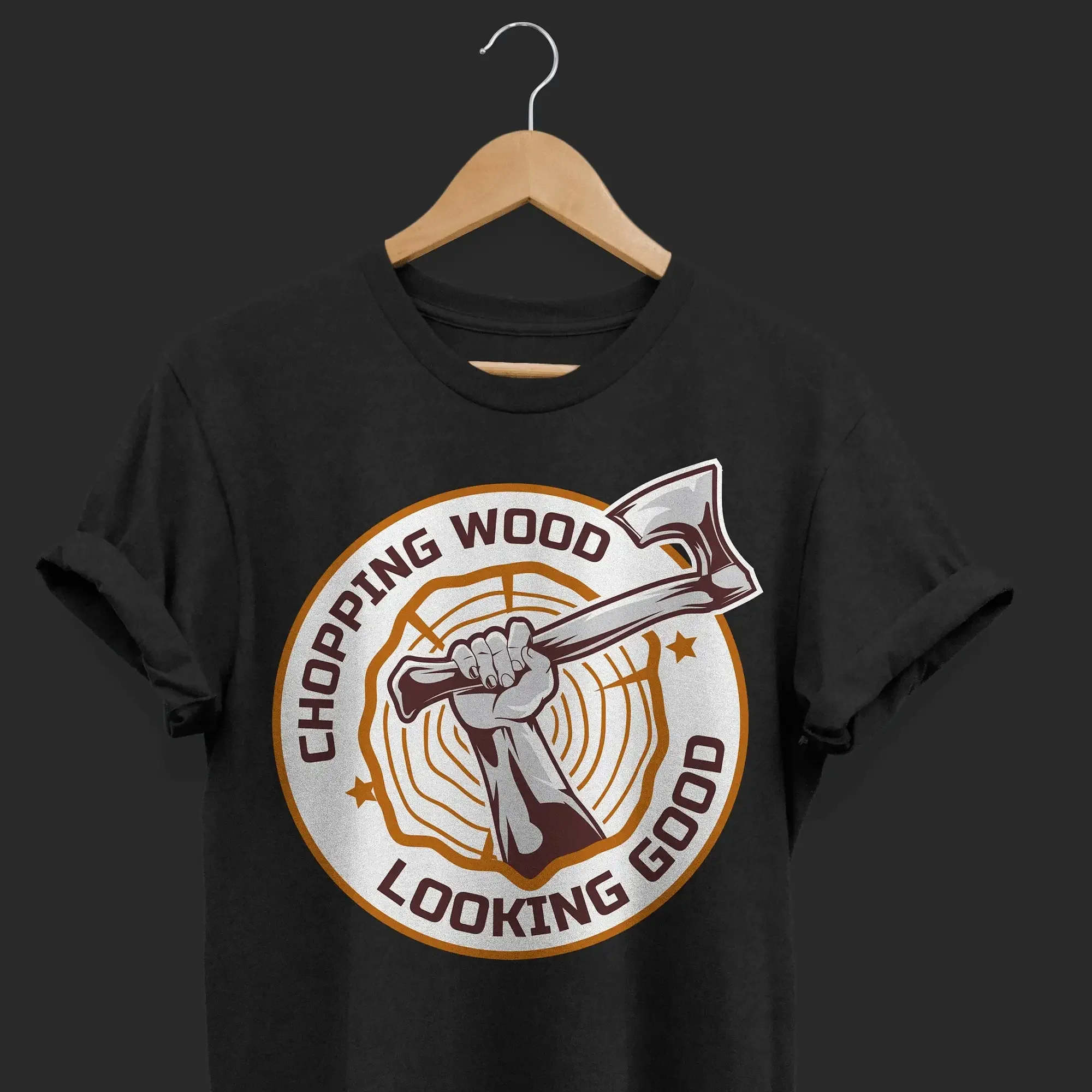 Lumberjack Axes Chopping Wood Looking Good T Shirt Funny For Logger Carpenter Woodworker Woodsman Tree Trimmer Birthday Present