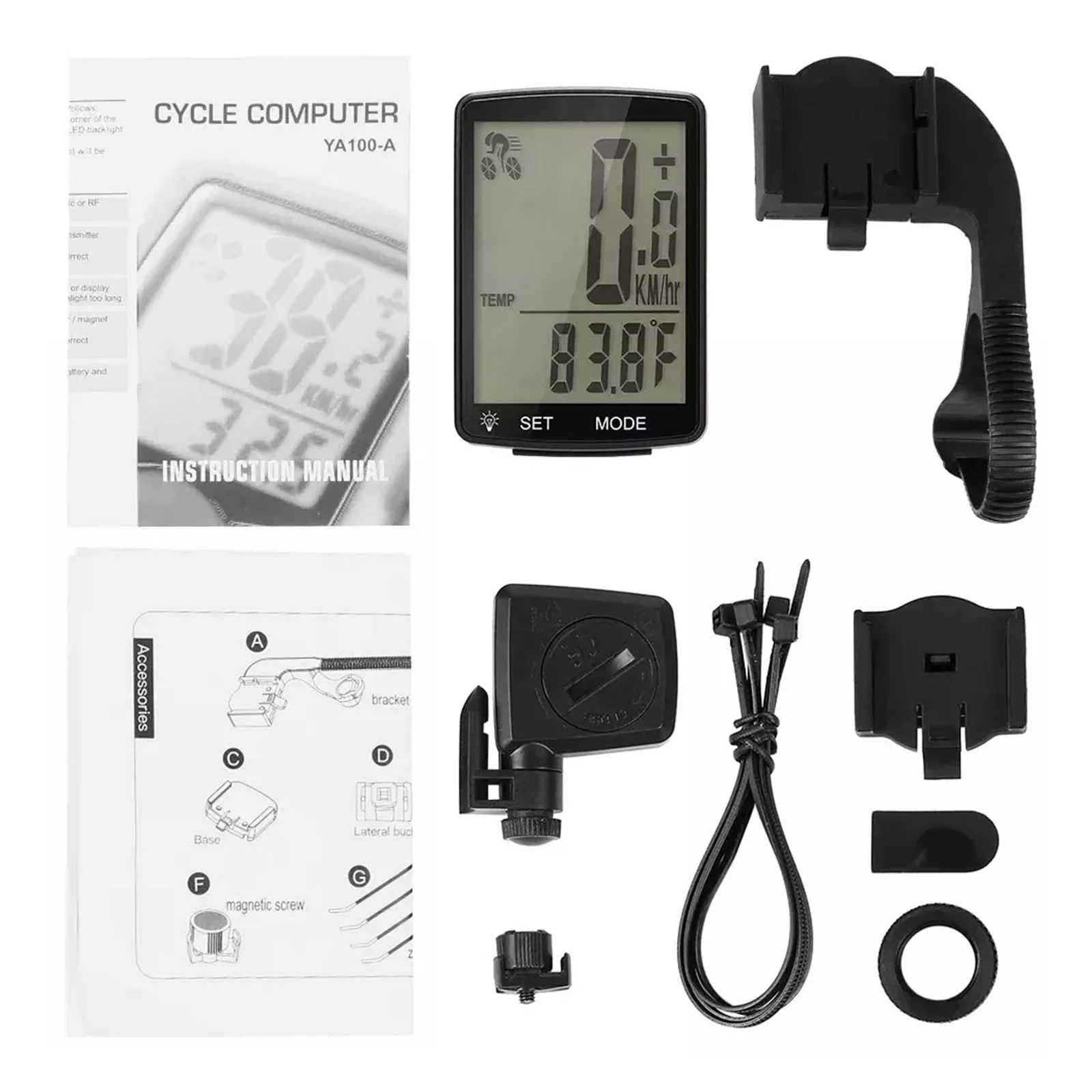 عداد سرعة الدراجة اللاسلكي متعدد الوظائف كمبيوتر الدراجة شاشة LCD كبيرة عداد المسافات للدراجات كمبيوتر الدراجة اللاسلكي #5