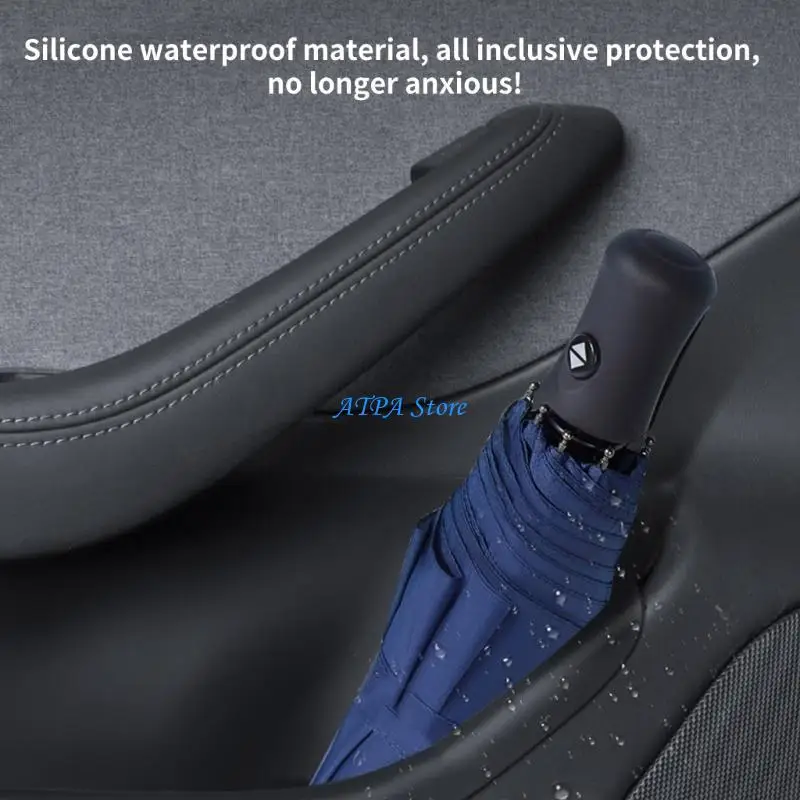 

U13C Car Door Side Storage Box Armrest Phone Container Door Handle Pocket Silicone Insert for 2024