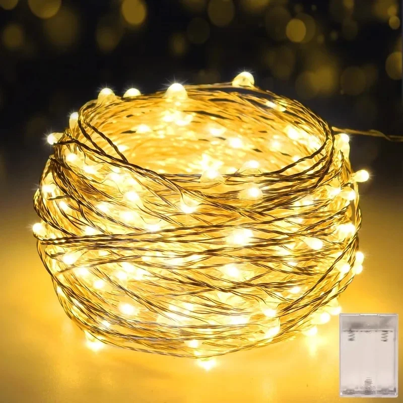 10mLED String Light 8 Colors Fairy Lights LED Copper Wire Battery Powered for Wedding Party Christmas Decor Holiday USB