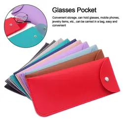 1Pc PU Leather Glasses Bag Protective Cover Sunglasses Case Reading Eyeglasses Eyewear Protecter Case With Metal Buckle Portable