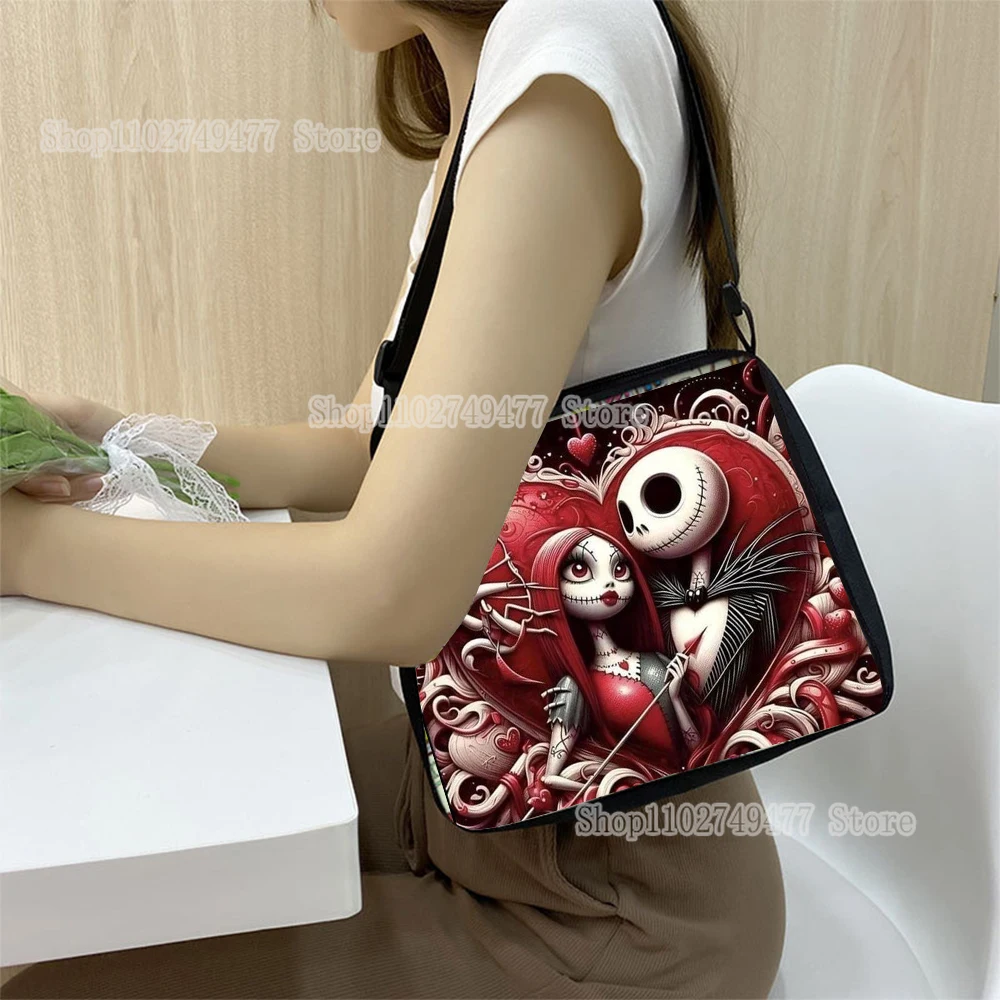 Disney The Nightmare Before Christmas Underarm Bag Cartoon Trendy Shoulder Bag Large Capacity Shopping Commuter Women's Handbag