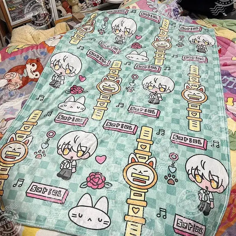 

Anime GAME Light And Night Sariel Cartoon Anime Flannel Blanket Throw Home Sofa Lunch Break Children Student Blankets Nap Gifts