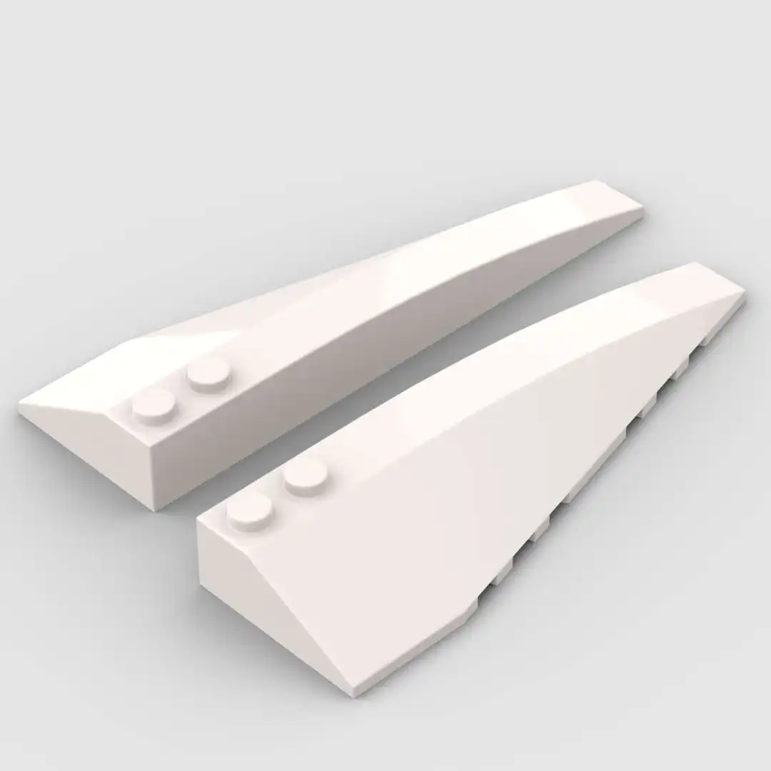 10pcs Building block 50956-50955 10x3 with two-point wedge-shaped brick, compatible with loose parts on the right side