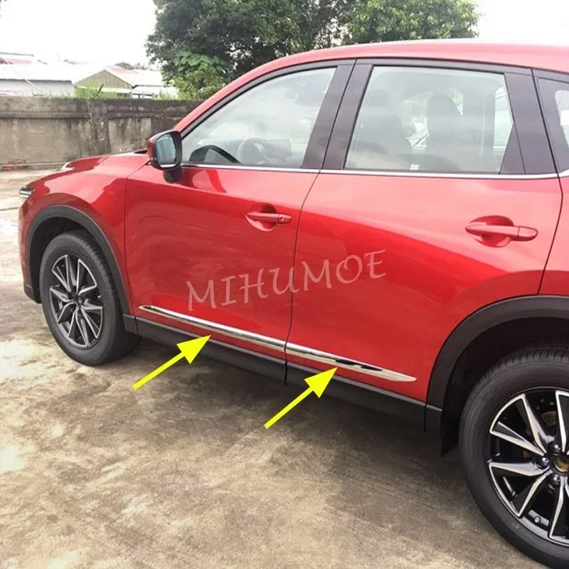 

For Mazda CX-5 KF 2017 2018 2019 2020 2021 2022 2023 2024 Chrome Door Body Side Molding Trim Cover Line Decoration Protector