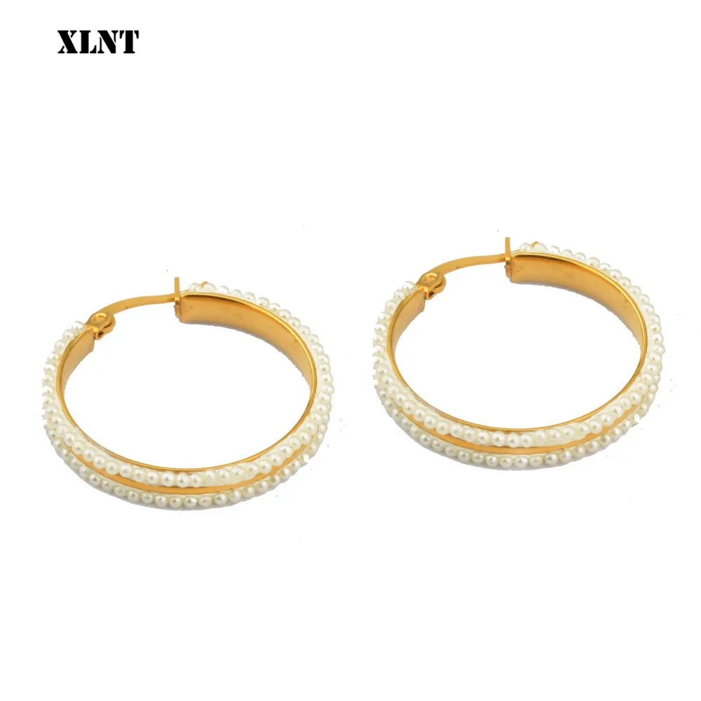 XLNT 2019 baru Vintage Jepang Korea Hoop anting untuk wanita buatan tangan manis Simulasi mutiara lingkaran perhiasan Pendientes hadiah