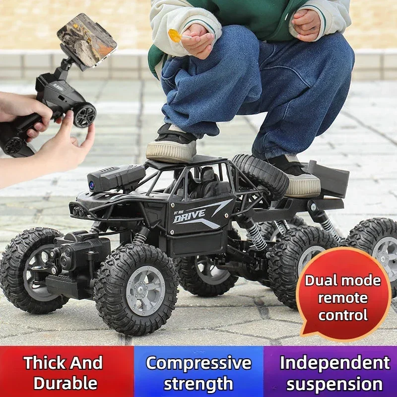 HD Camera RC Cars with Camera 4WD High Speed Off-road Vehicle APP Control RC Drift Car Alloy Body Boy Toys Metal Suspension Car