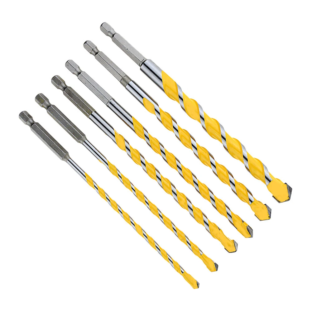 Broca de carboneto de tungstênio 5-12mm para pedra de tijolo de concreto pedreiro 160mm haste hexagonal ferramentas elétricas equipamentos de oficina