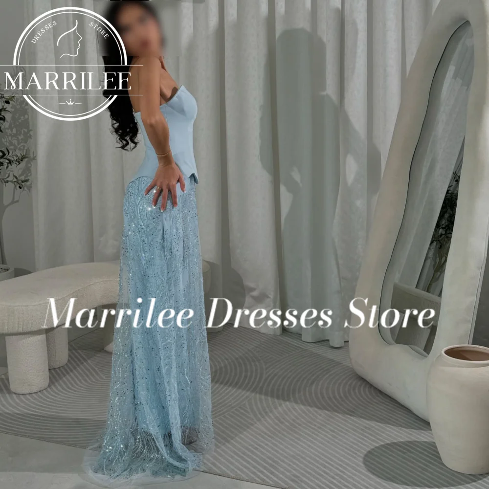 Marrilee Custom Made Sleeveless Sweep Train Floor Length Appliques Zipper Back Straight Elegant Party Evening Dresses Woman